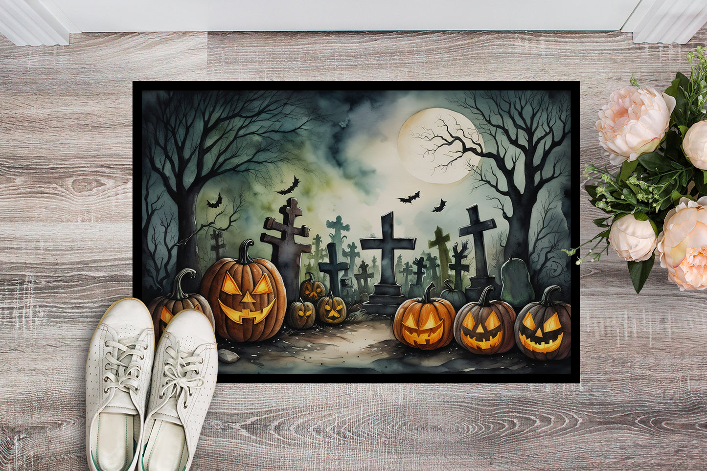 Graveyard Spooky Halloween Doormat