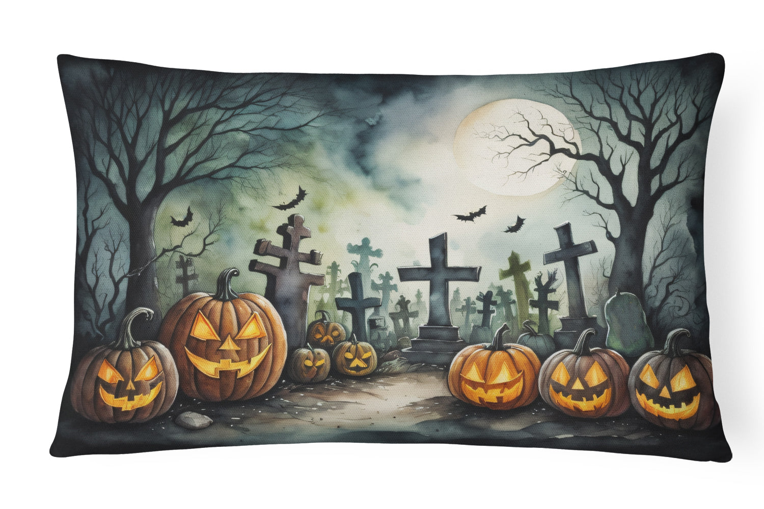 Buy this Graveyard Spooky Halloween Throw Pillow