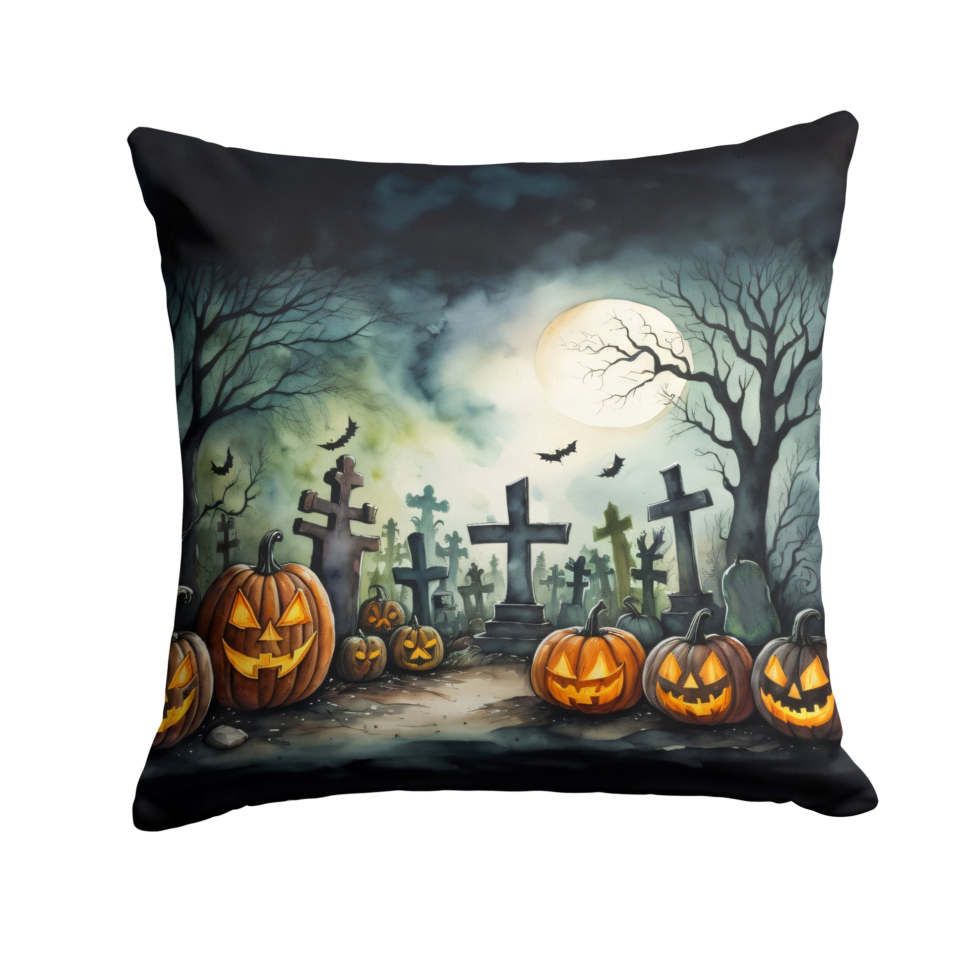 Buy this Graveyard Spooky Halloween Throw Pillow