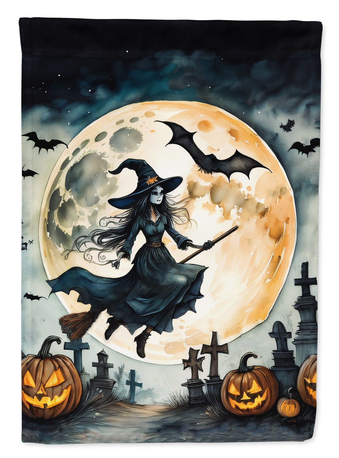 Buy this Flying Witch Spooky Halloween House Flag
