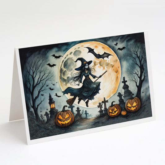 Buy this Flying Witch Spooky Halloween Greeting Cards Pack of 8