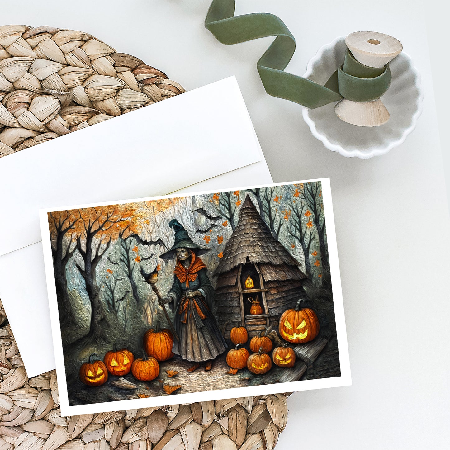 Slavic Witch Spooky Halloween Greeting Cards Pack of 8