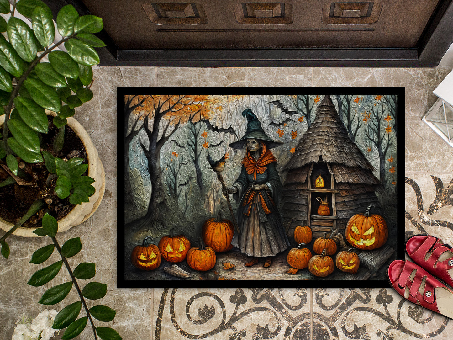 Slavic Witch Spooky Halloween Doormat