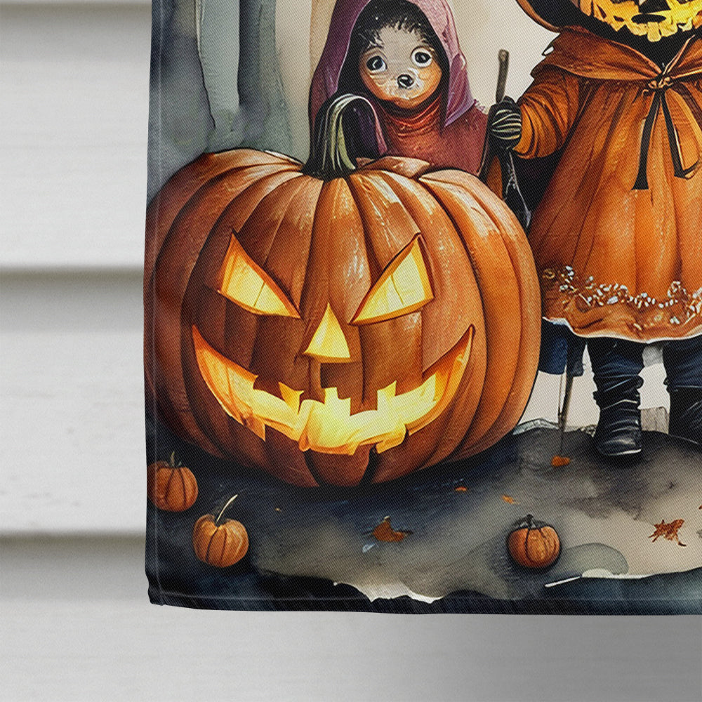 Trick or Treaters Spooky Halloween House Flag