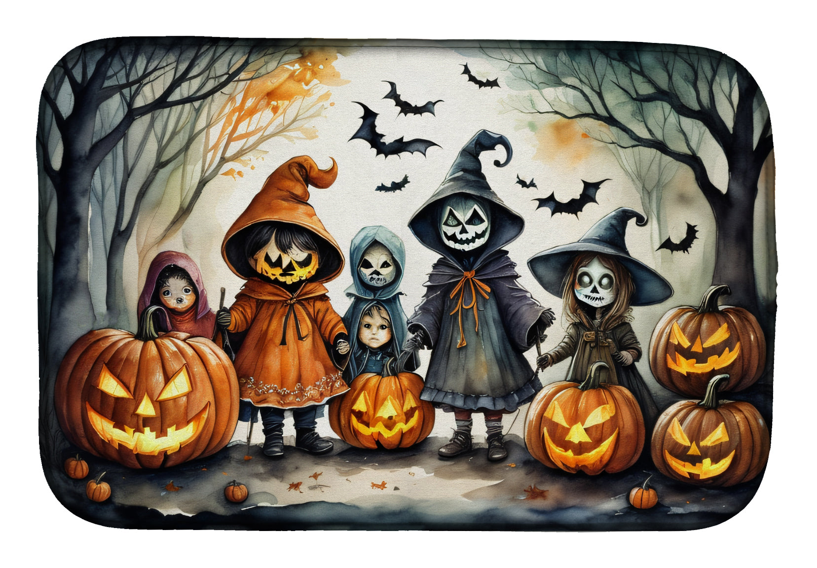 Buy this Trick or Treaters Spooky Halloween Dish Drying Mat