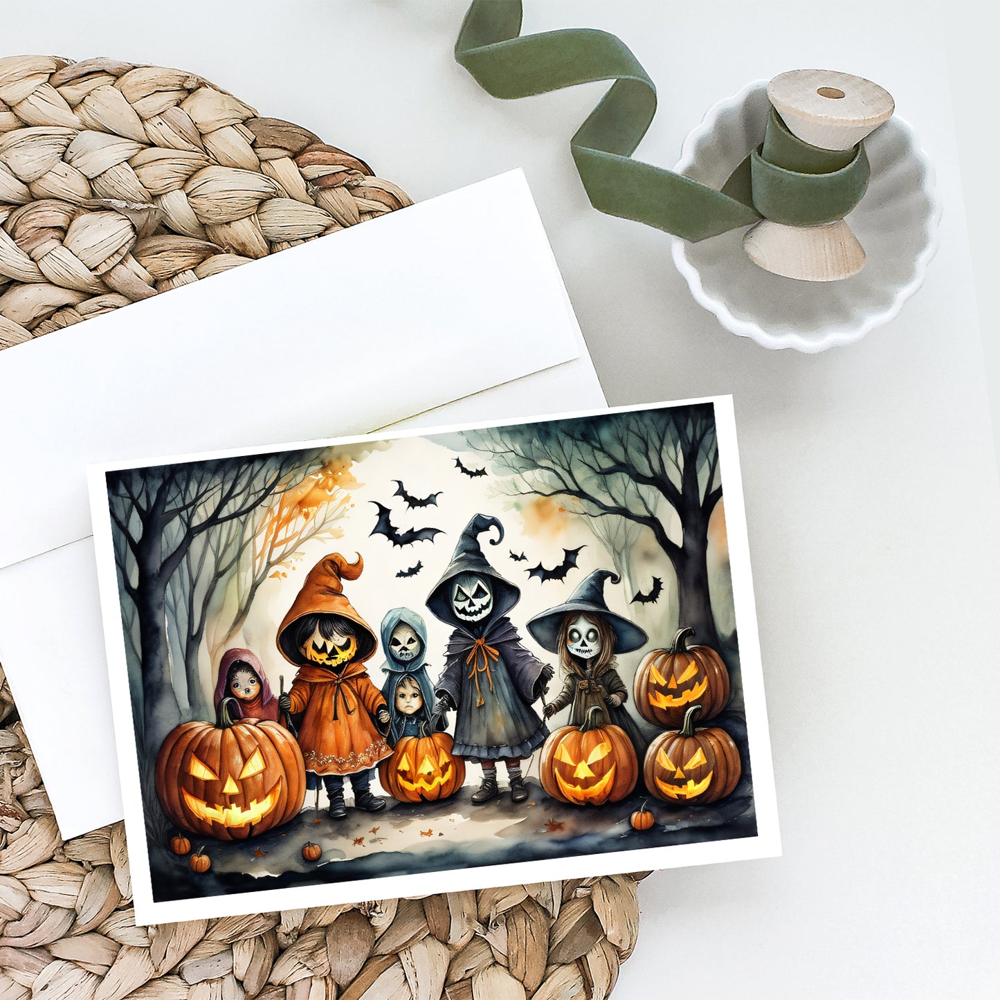 Trick or Treaters Spooky Halloween Greeting Cards Pack of 8