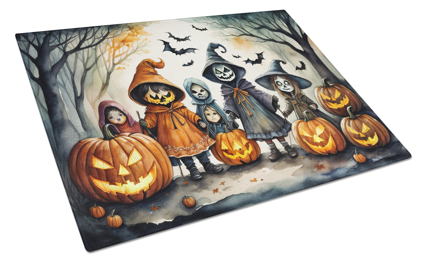 Buy this Trick or Treaters Spooky Halloween Glass Cutting Board