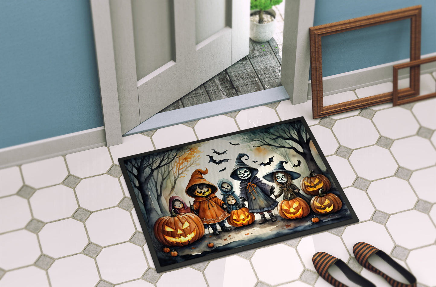 Trick or Treaters Spooky Halloween Doormat