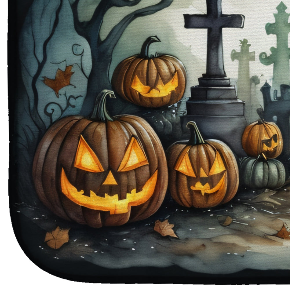 Graveyard Spooky Halloween Dish Drying Mat