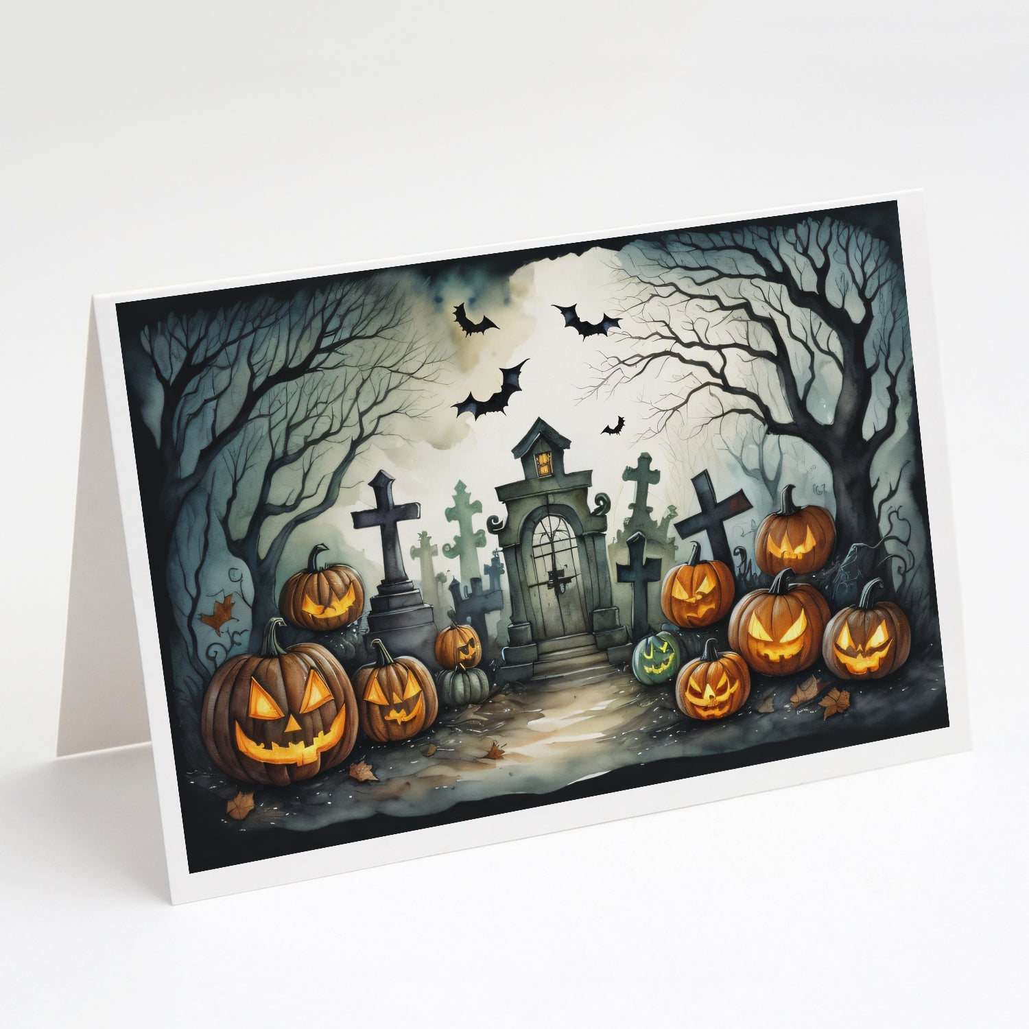 Buy this Graveyard Spooky Halloween Greeting Cards Pack of 8