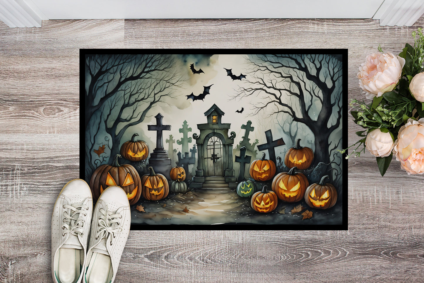 Graveyard Spooky Halloween Doormat