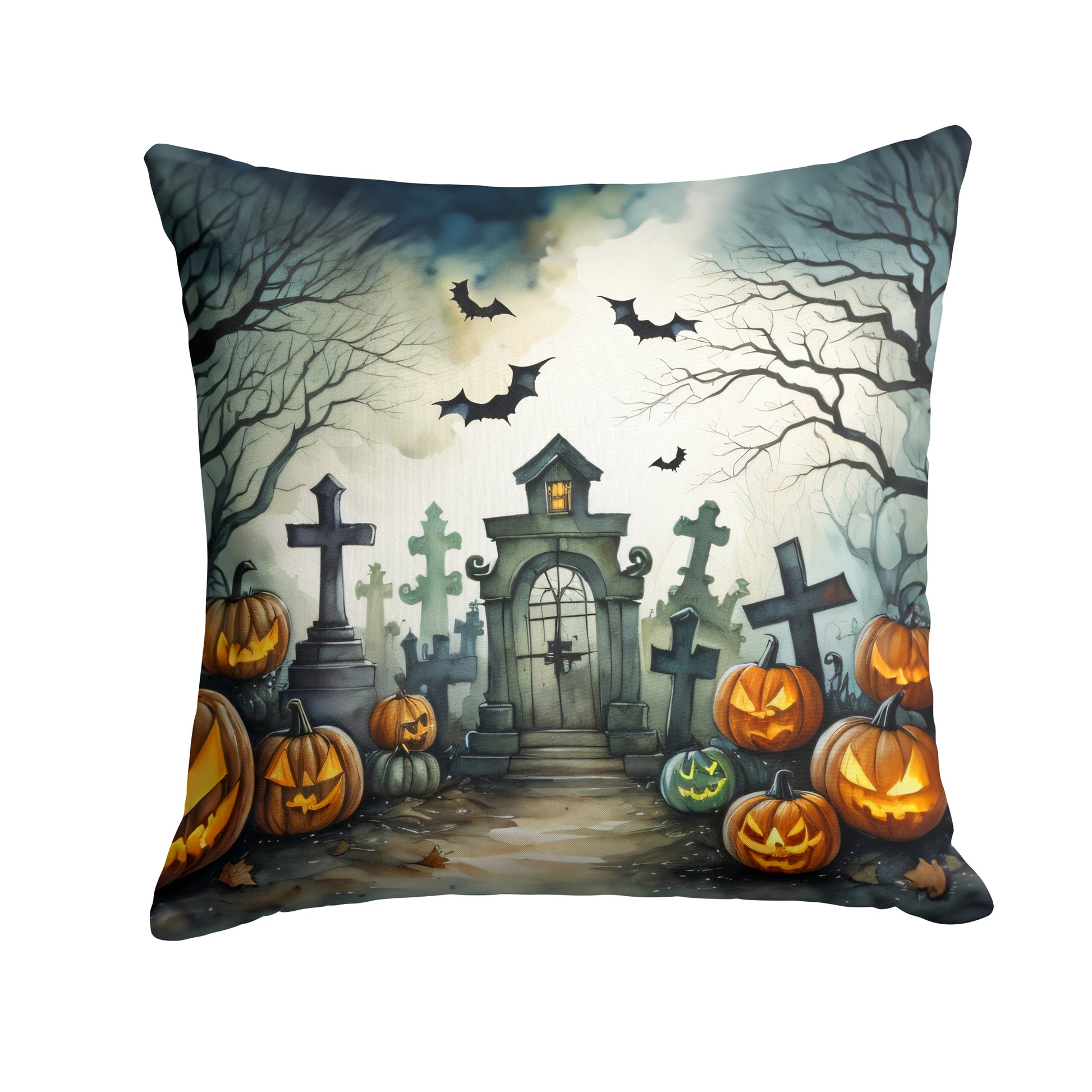 Buy this Graveyard Spooky Halloween Throw Pillow