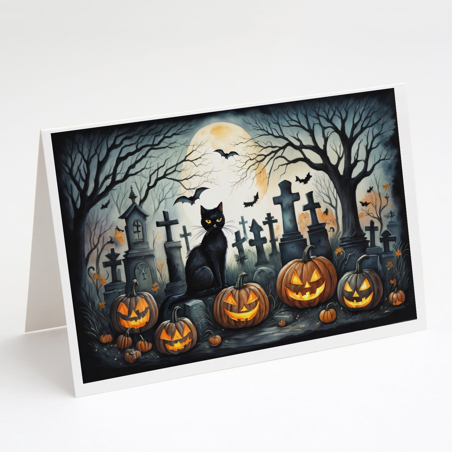 Buy this Black Cat Spooky Halloween Greeting Cards Pack of 8