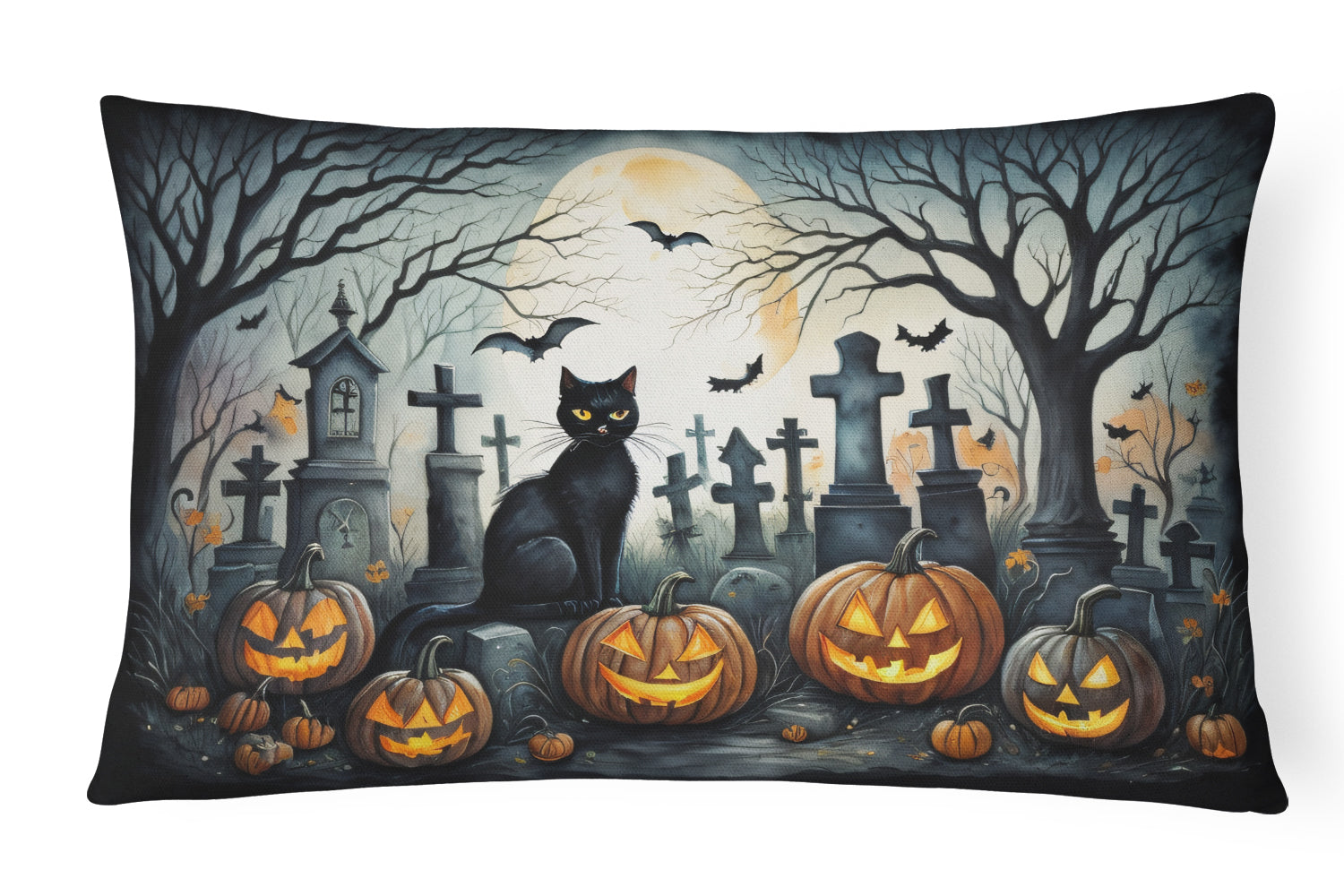 Buy this Black Cat Spooky Halloween Throw Pillow