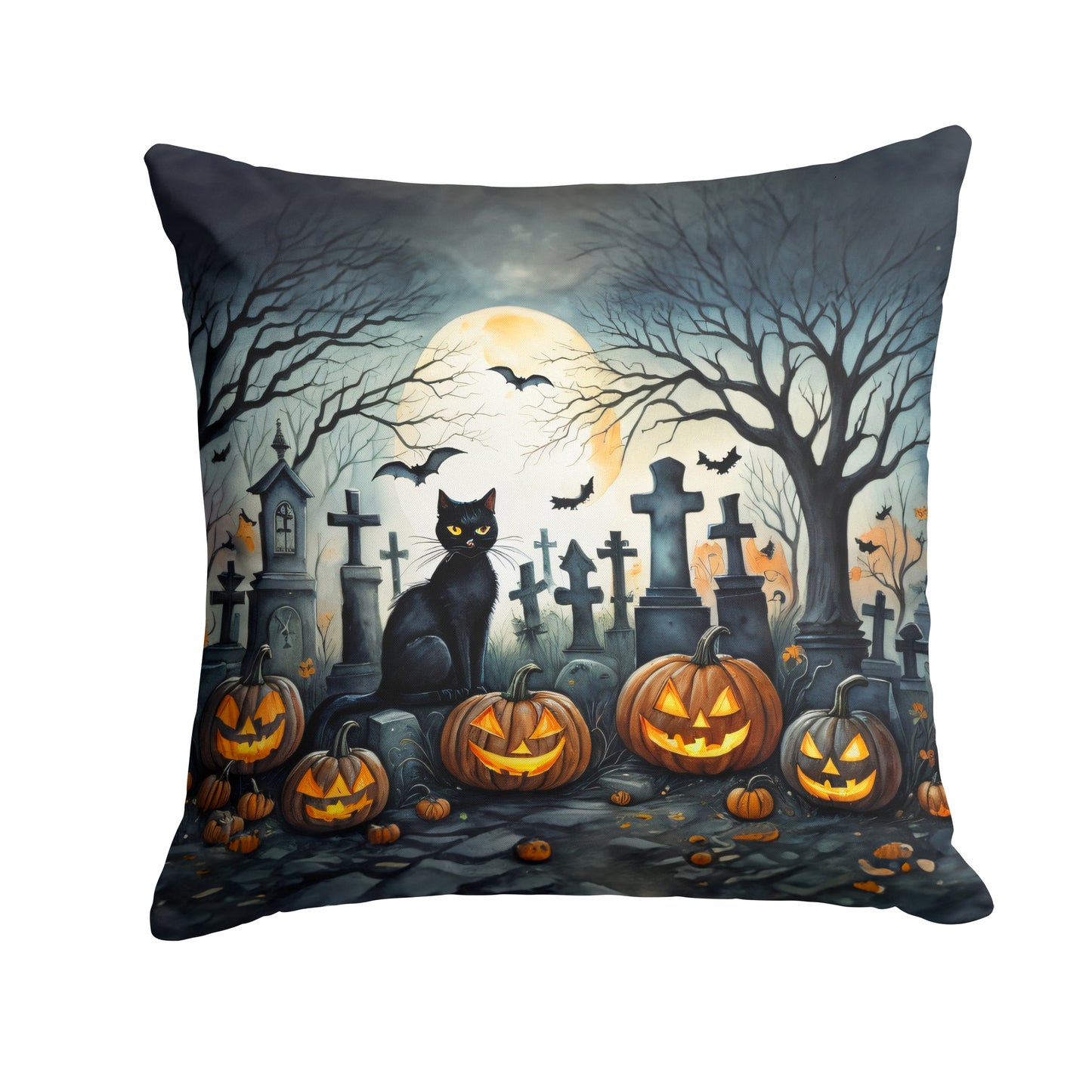 Buy this Black Cat Spooky Halloween Throw Pillow
