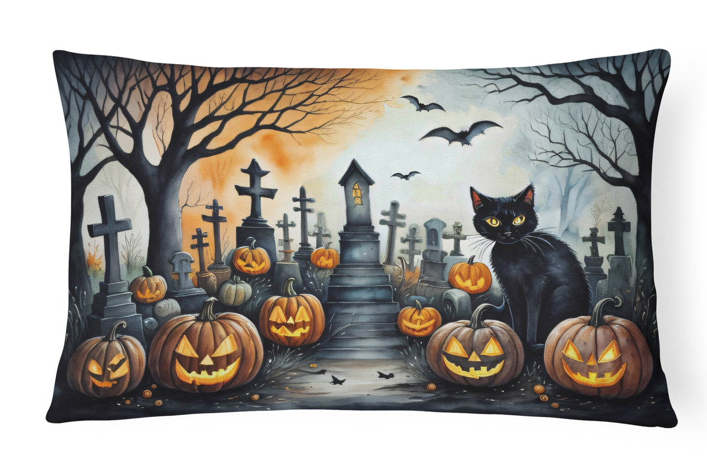 Buy this Black Cat Spooky Halloween Throw Pillow