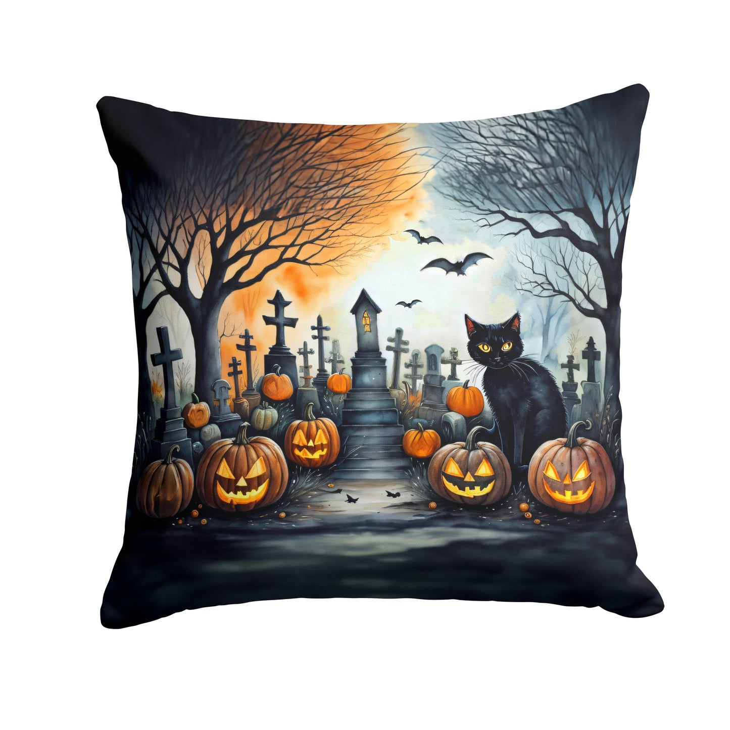 Buy this Black Cat Spooky Halloween Throw Pillow