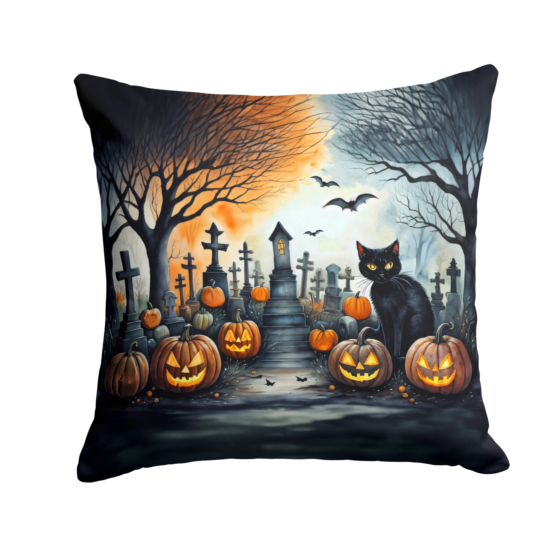 Buy this Black Cat Spooky Halloween Throw Pillow