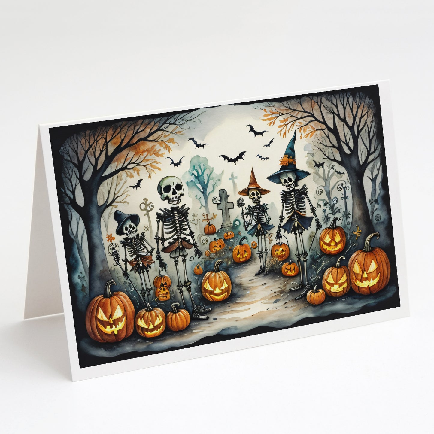 Buy this Calacas Skeletons Spooky Halloween Greeting Cards Pack of 8