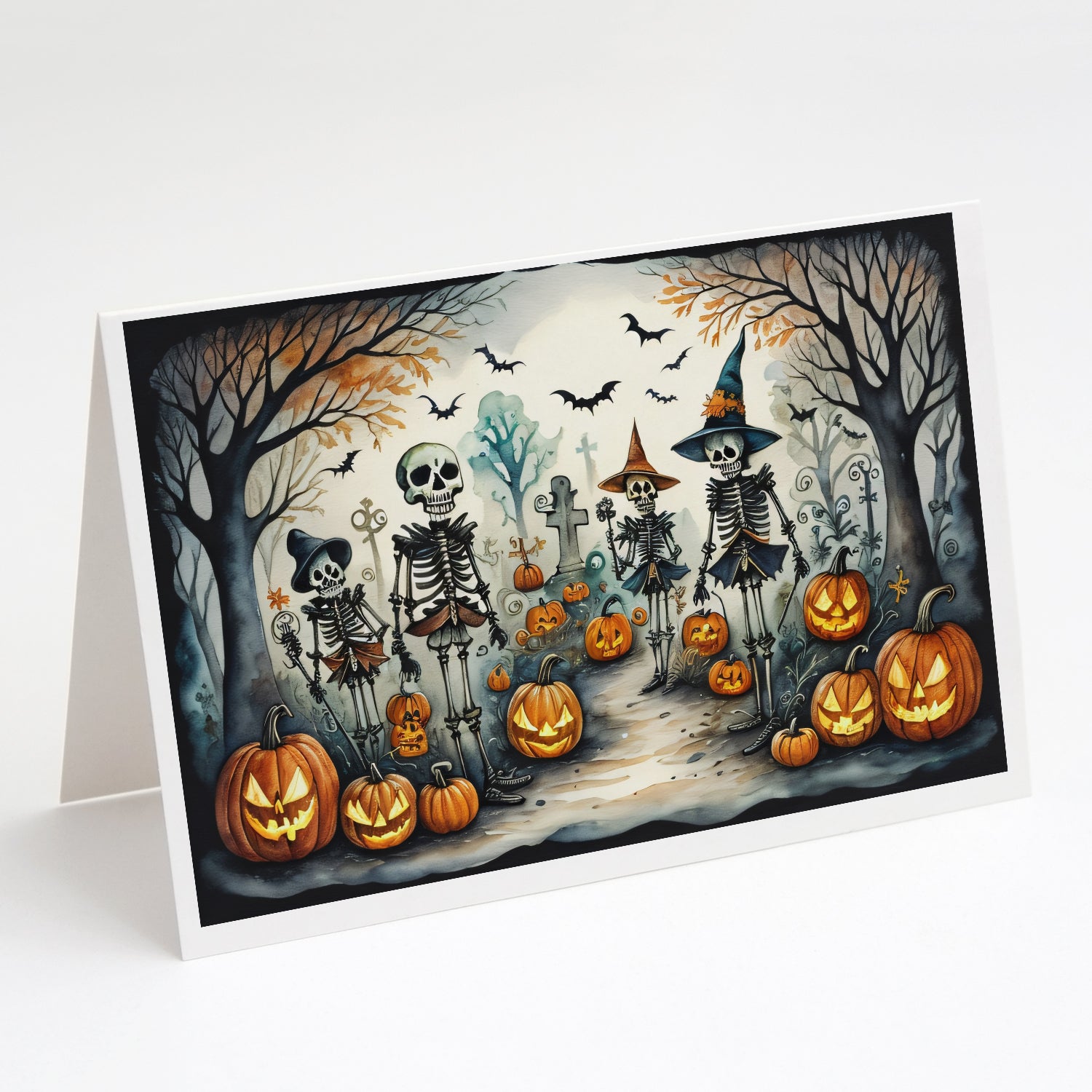 Buy this Calacas Skeletons Spooky Halloween Greeting Cards Pack of 8