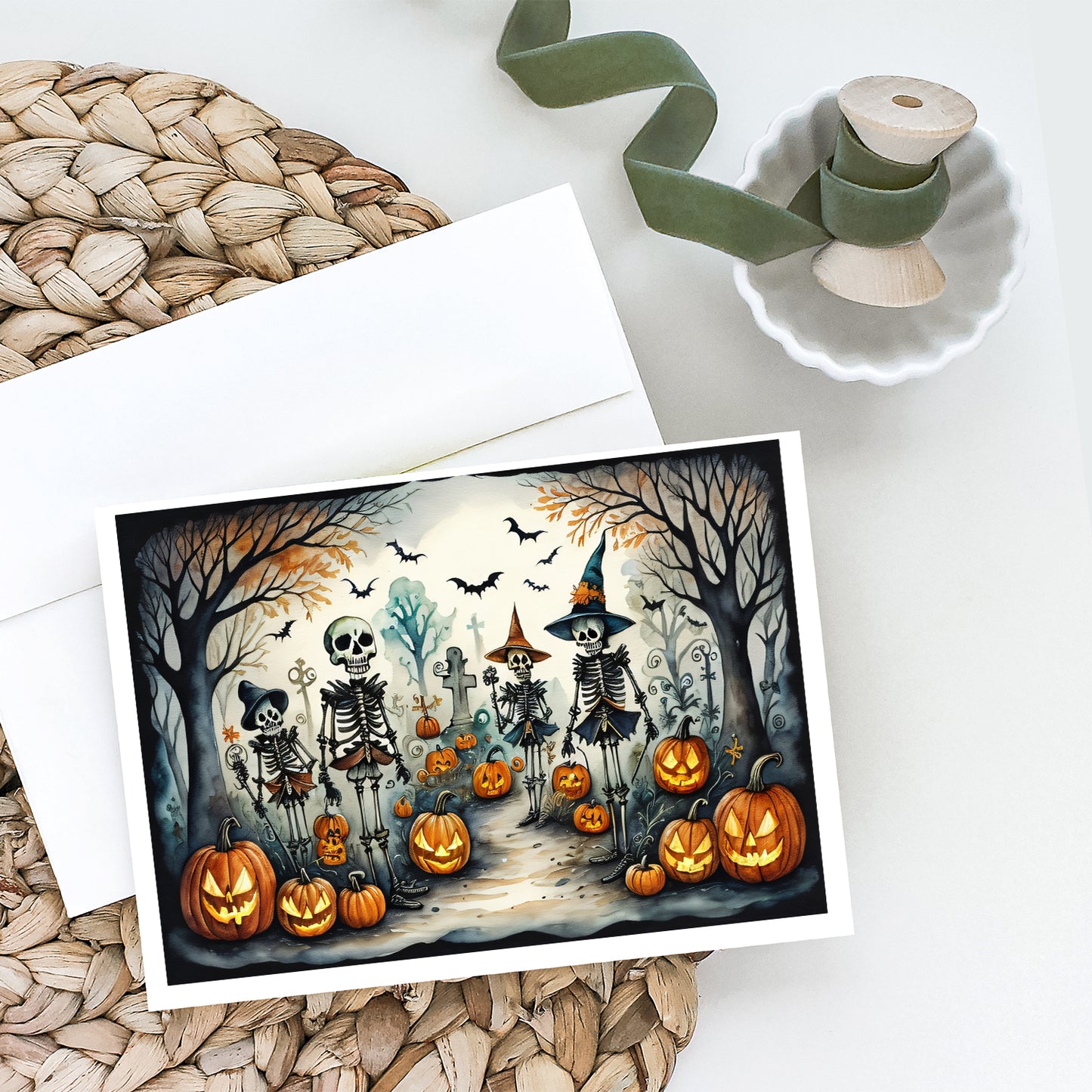 Calacas Skeletons Spooky Halloween Greeting Cards Pack of 8