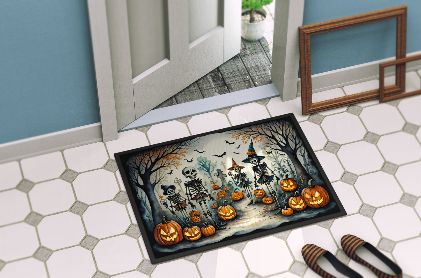 Calacas Skeletons Spooky Halloween Doormat