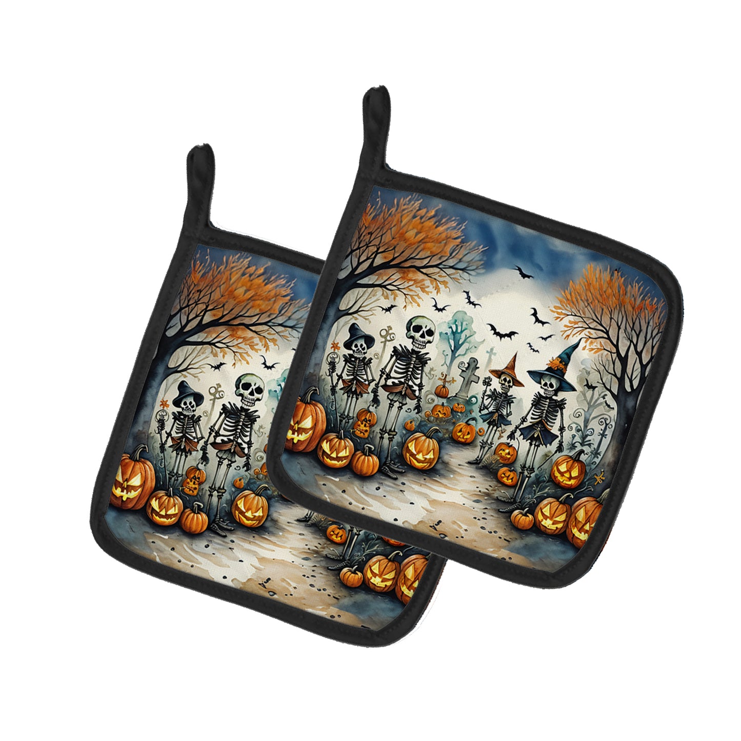 Buy this Calacas Skeletons Spooky Halloween Pair of Pot Holders