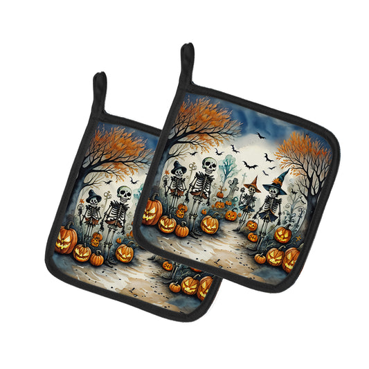 Buy this Calacas Skeletons Spooky Halloween Pair of Pot Holders