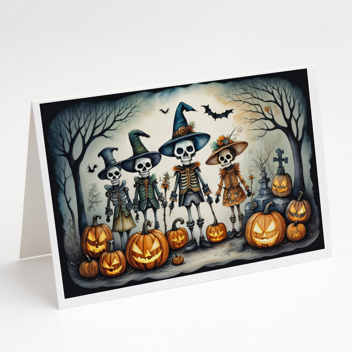 Buy this Calacas Skeletons Spooky Halloween Greeting Cards Pack of 8