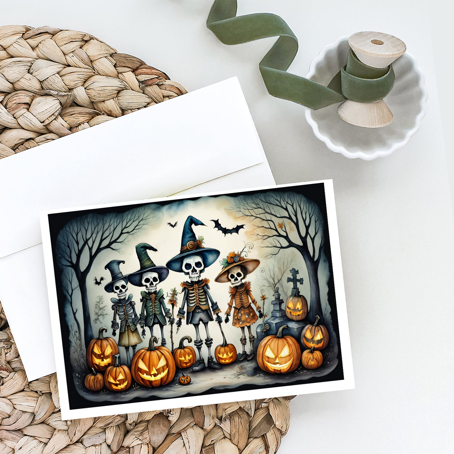Calacas Skeletons Spooky Halloween Greeting Cards Pack of 8