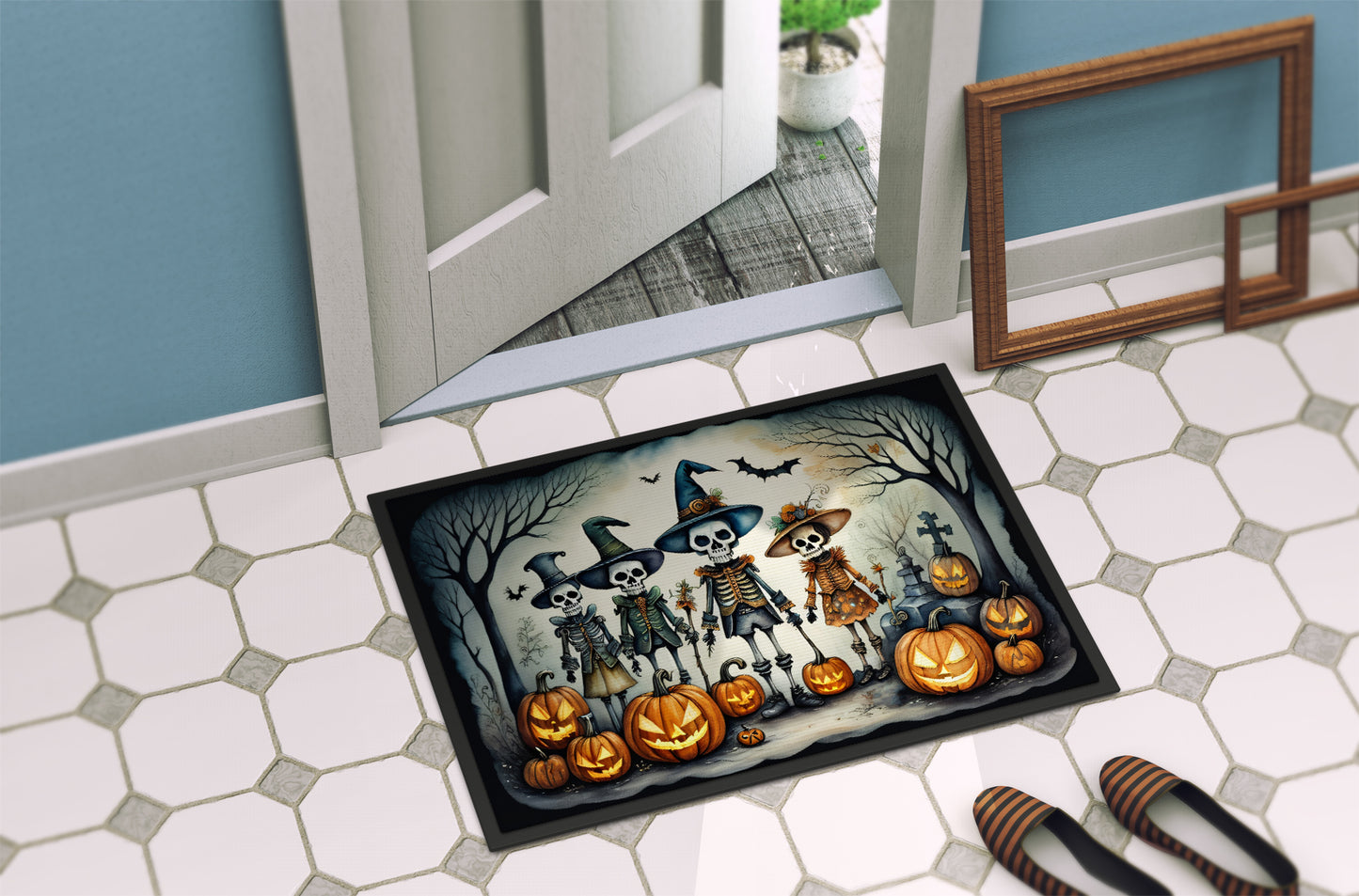 Calacas Skeletons Spooky Halloween Doormat