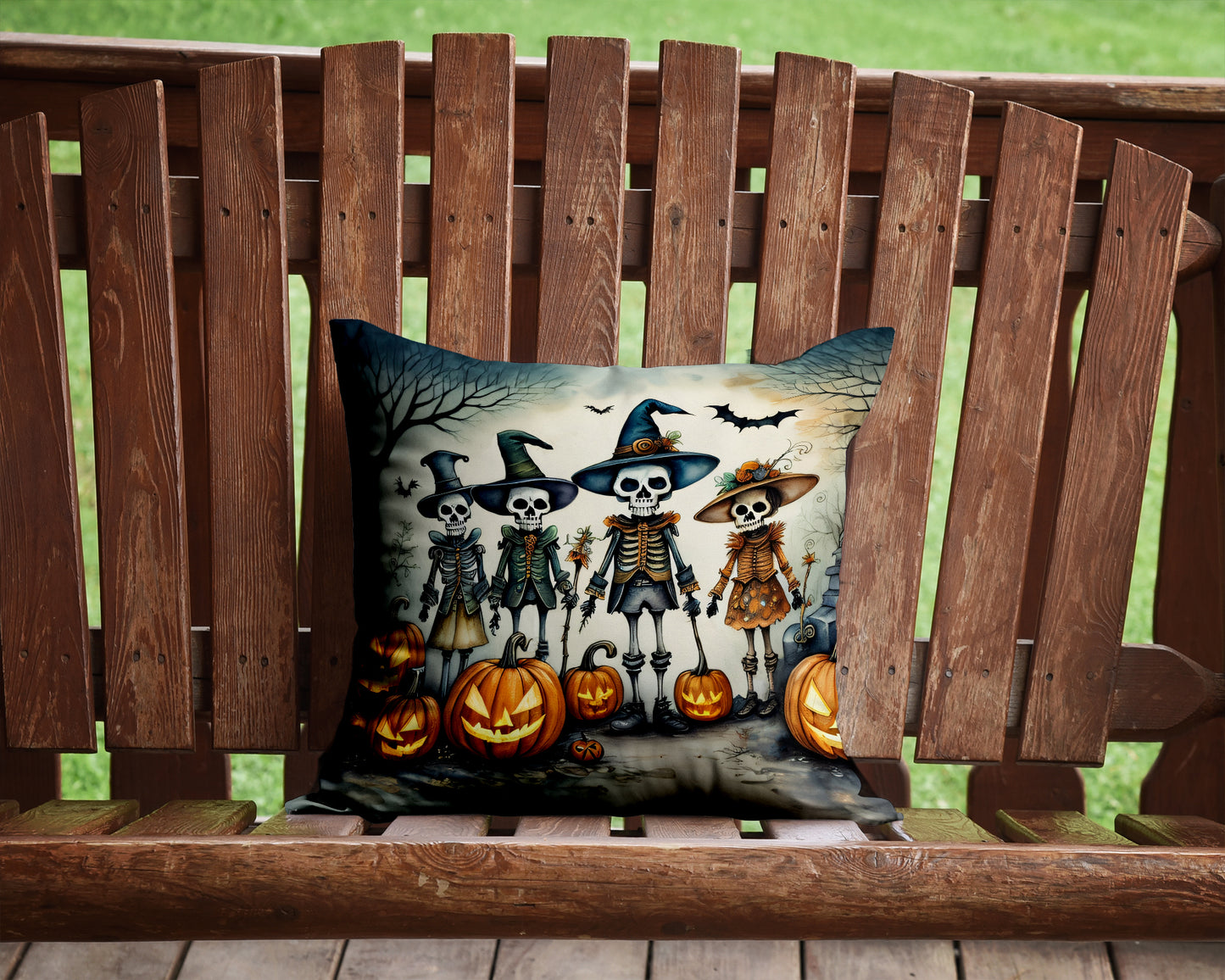Calacas Skeletons Spooky Halloween Throw Pillow