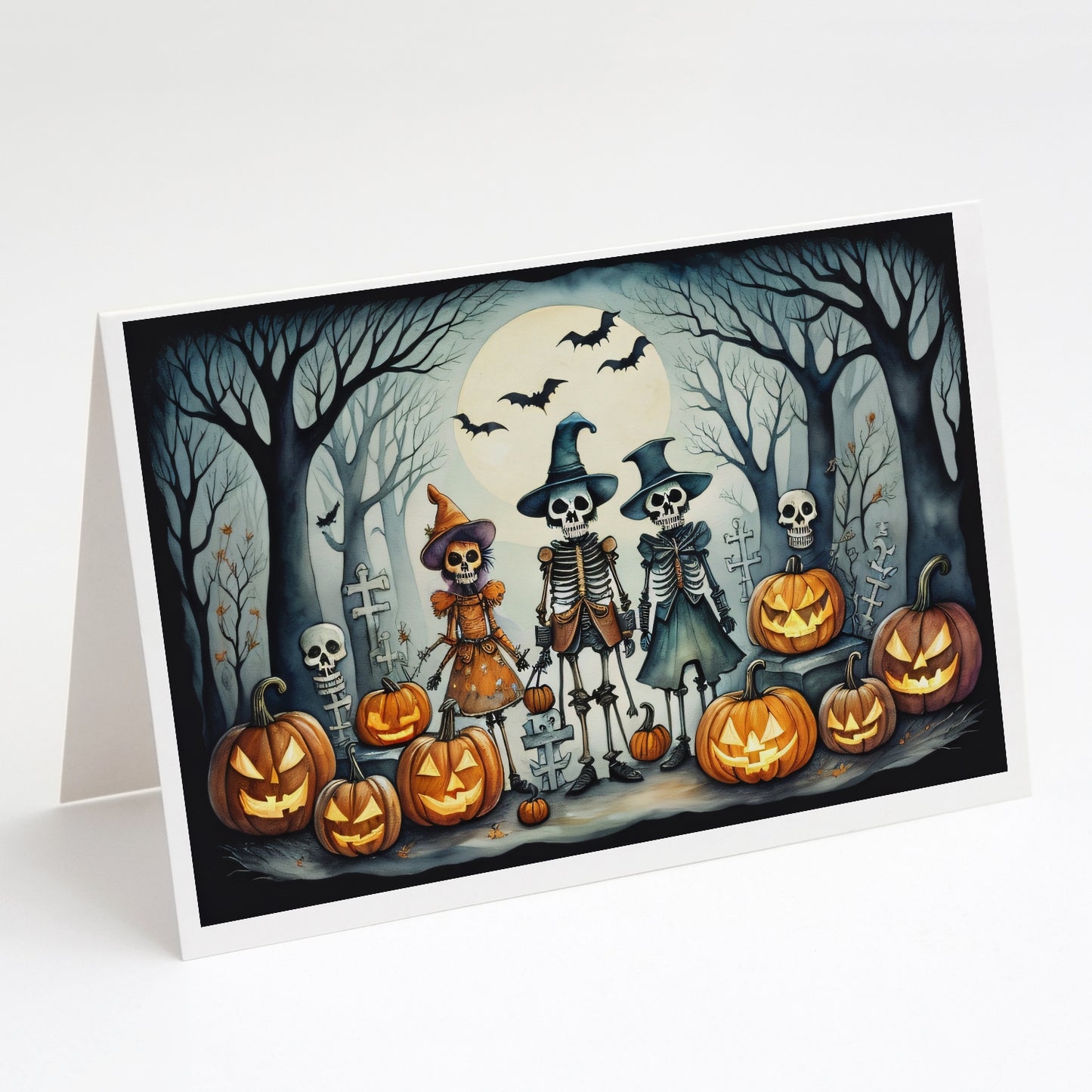 Buy this Calacas Skeletons Spooky Halloween Greeting Cards Pack of 8