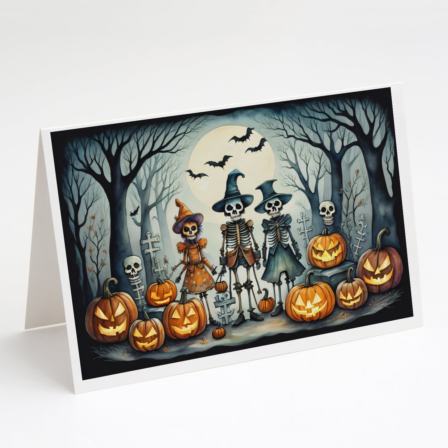 Buy this Calacas Skeletons Spooky Halloween Greeting Cards Pack of 8