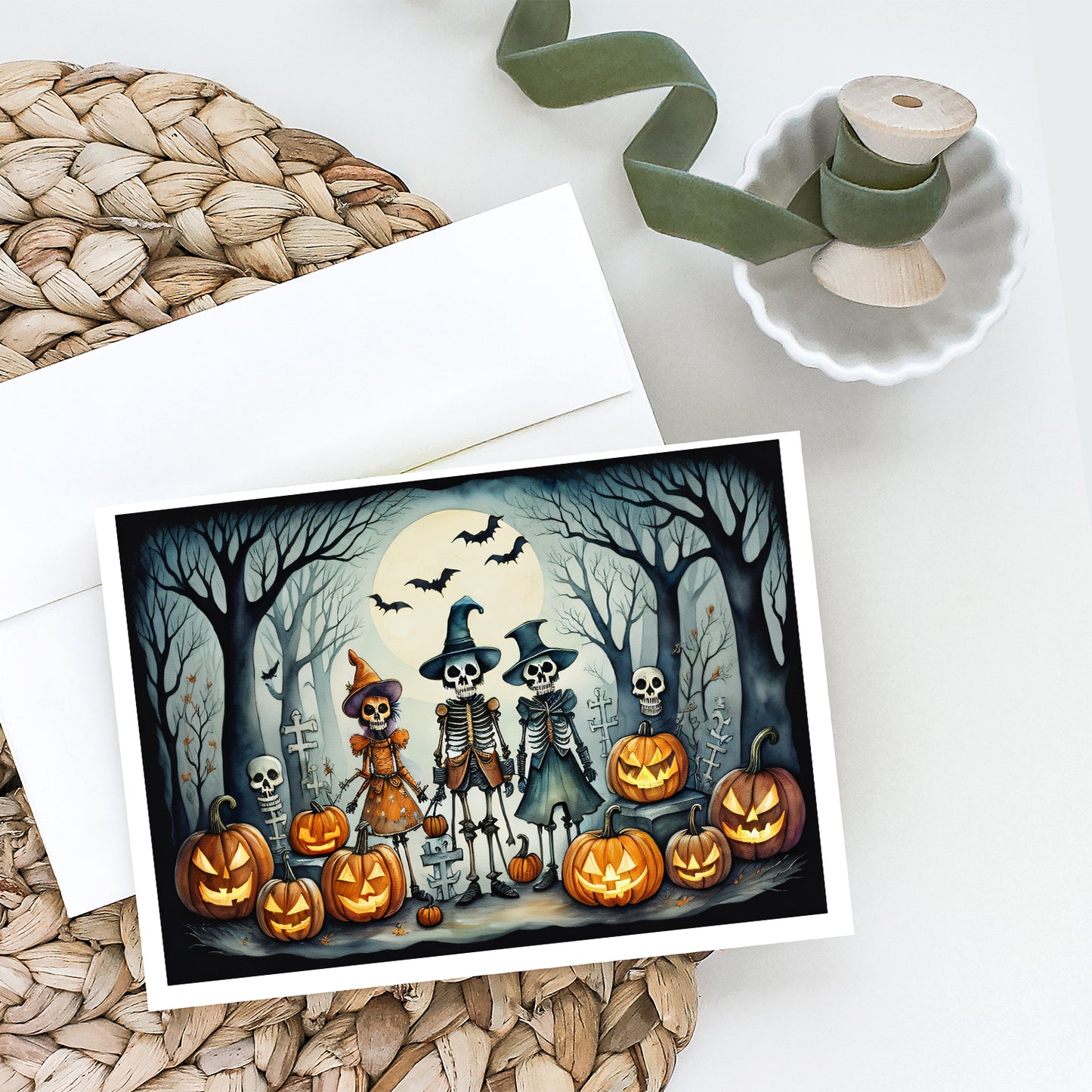 Calacas Skeletons Spooky Halloween Greeting Cards Pack of 8