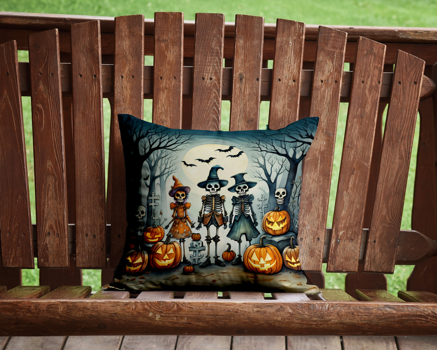 Calacas Skeletons Spooky Halloween Throw Pillow