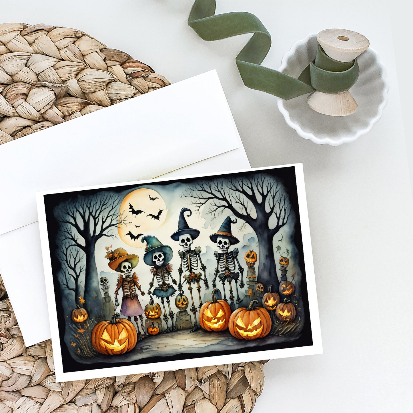 Calacas Skeletons Spooky Halloween Greeting Cards Pack of 8