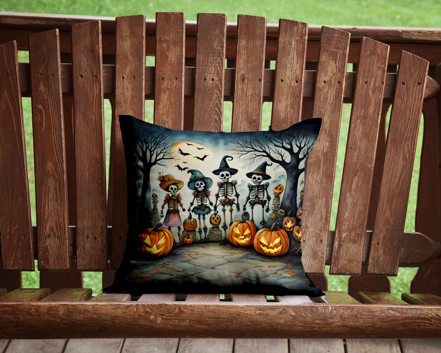 Calacas Skeletons Spooky Halloween Throw Pillow