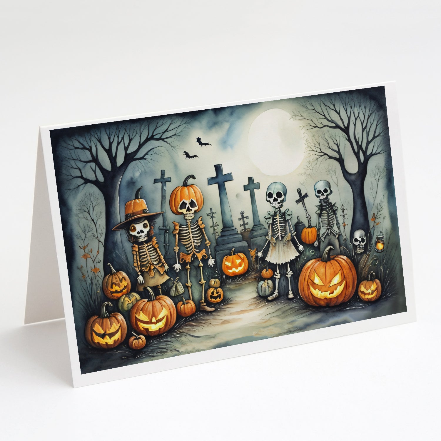 Buy this Calacas Skeletons Spooky Halloween Greeting Cards Pack of 8