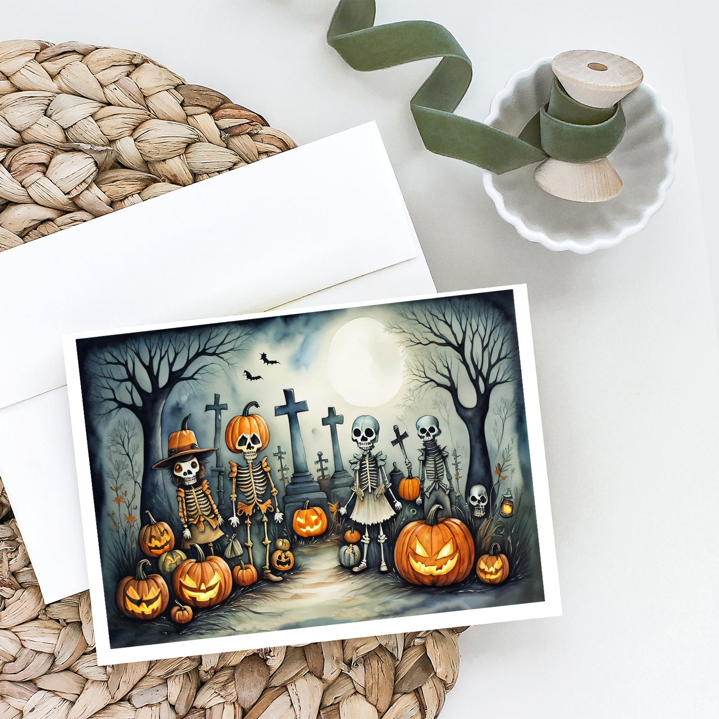 Calacas Skeletons Spooky Halloween Greeting Cards Pack of 8