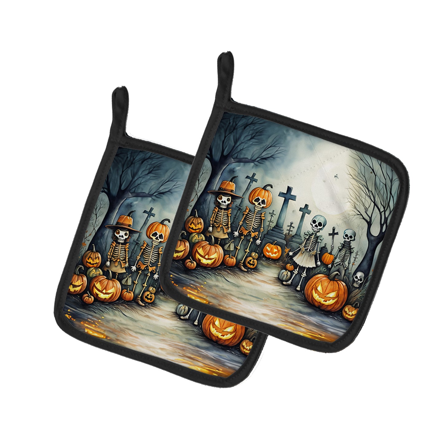 Buy this Calacas Skeletons Spooky Halloween Pair of Pot Holders