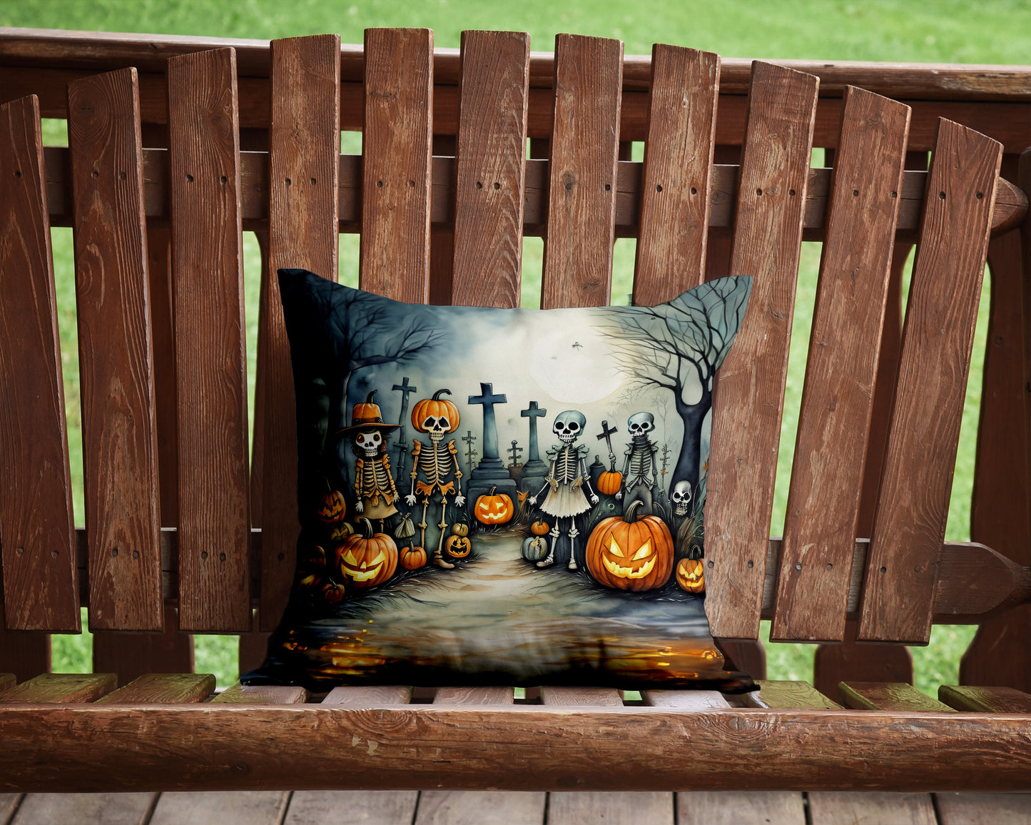 Calacas Skeletons Spooky Halloween Throw Pillow