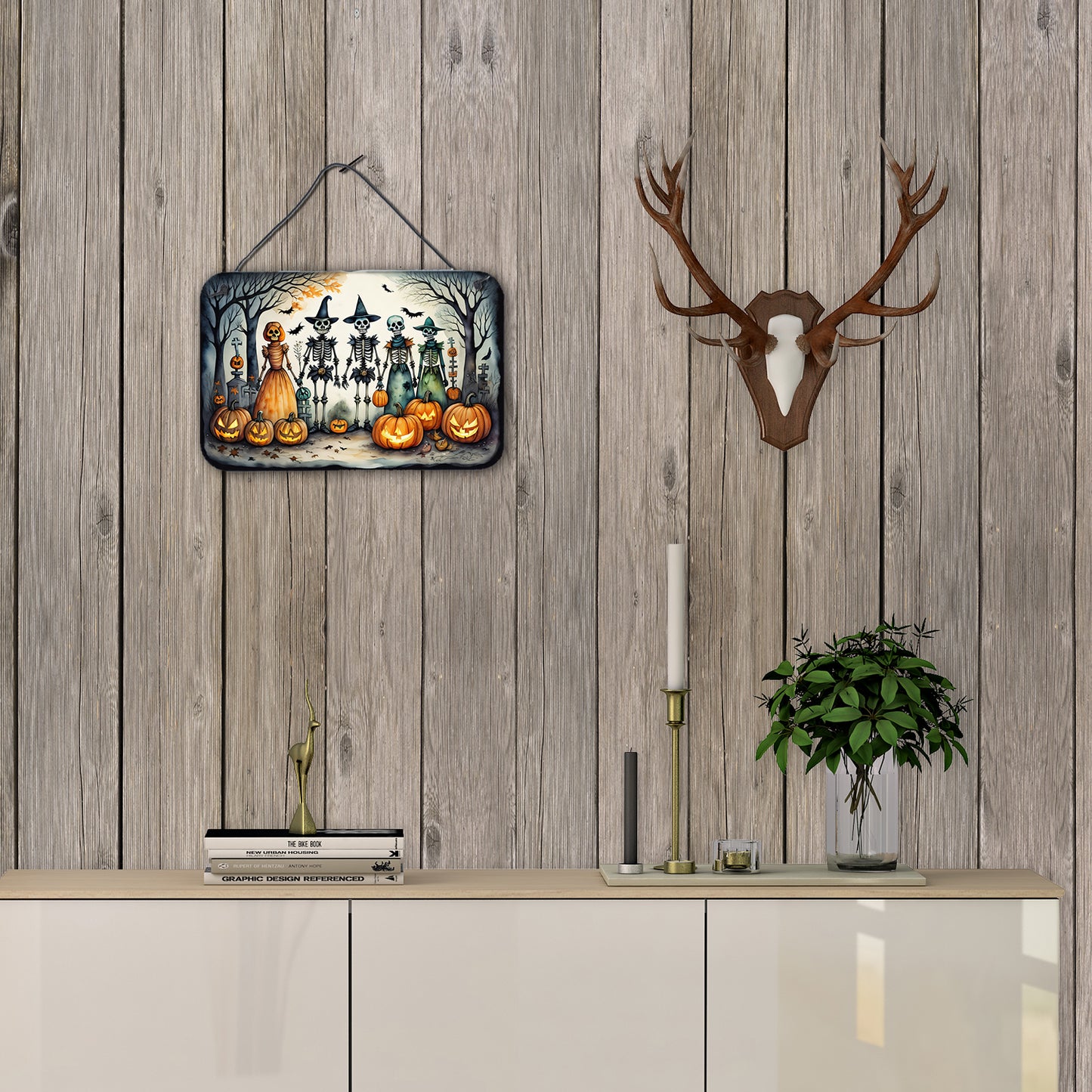 Calacas Skeletons Spooky Halloween Wall or Door Hanging Prints