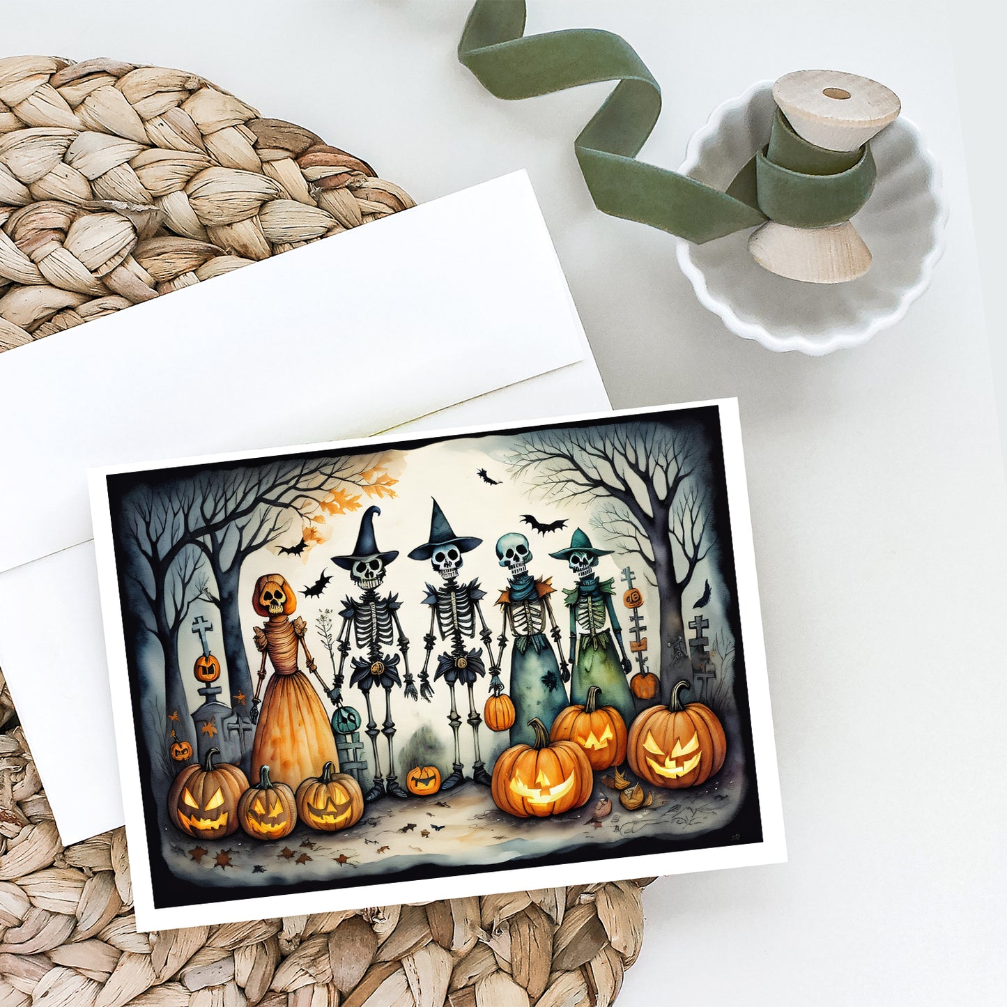 Calacas Skeletons Spooky Halloween Greeting Cards Pack of 8