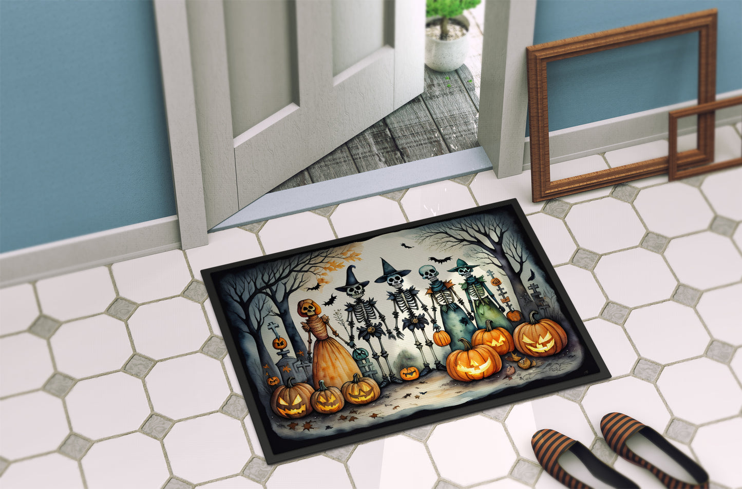 Calacas Skeletons Spooky Halloween Doormat