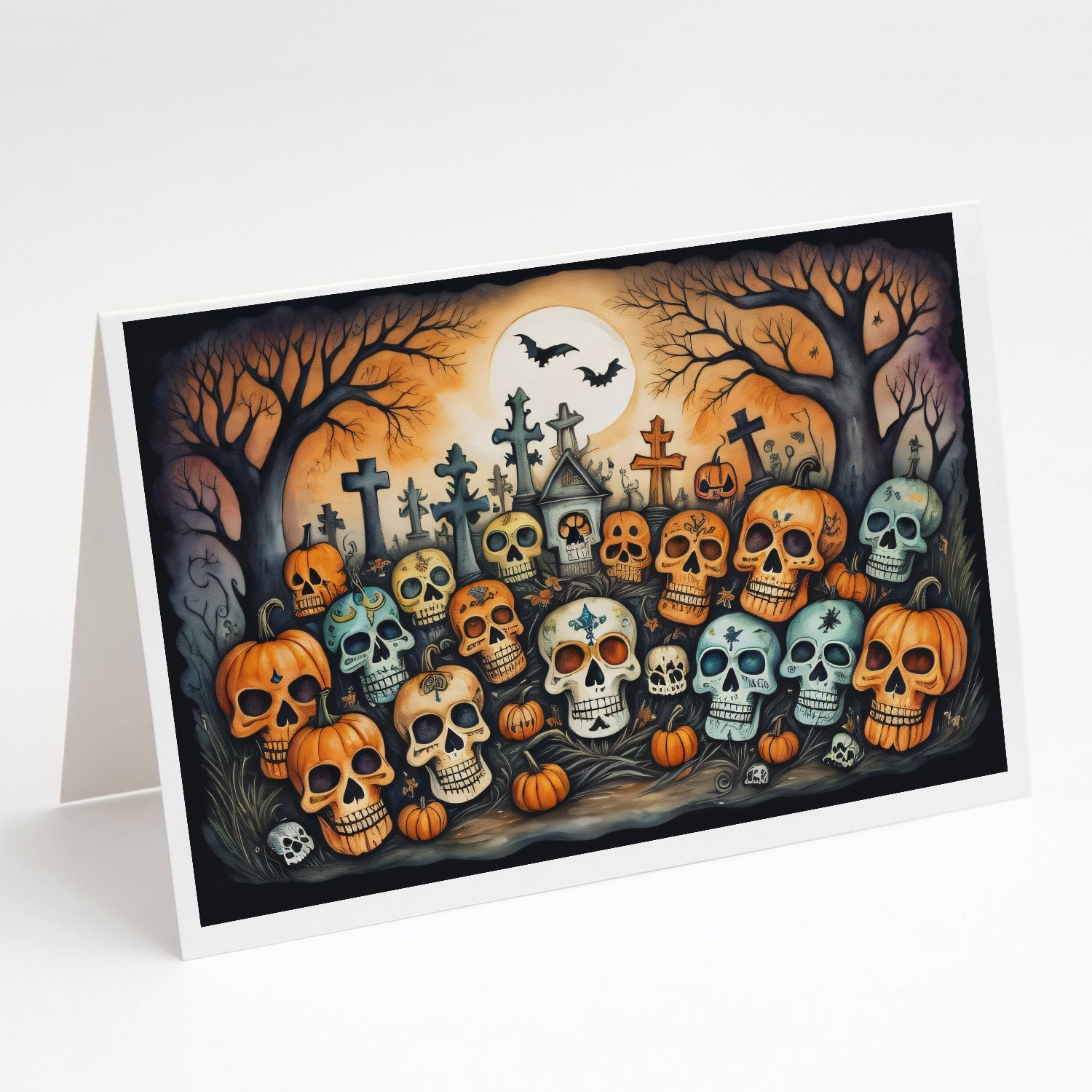 Buy this Calaveras Sugar Skulls Spooky Halloween Greeting Cards Pack of 8