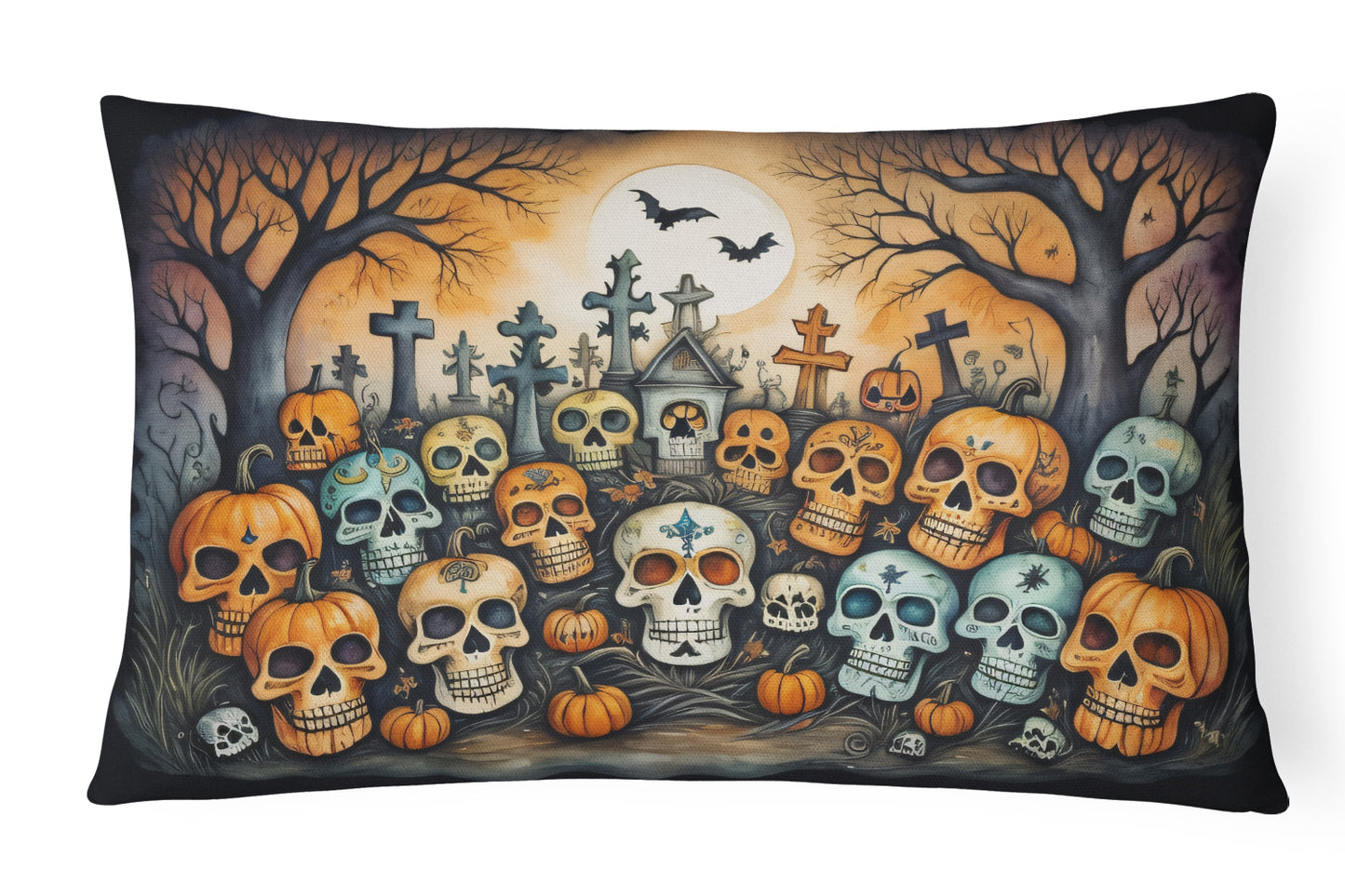 Buy this Calaveras Sugar Skulls Spooky Halloween Throw Pillow