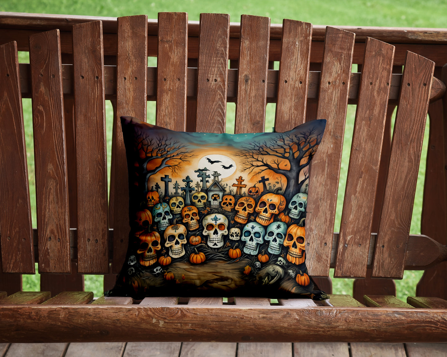 Calaveras Sugar Skulls Spooky Halloween Throw Pillow