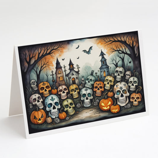 Buy this Calaveras Sugar Skulls Spooky Halloween Greeting Cards Pack of 8
