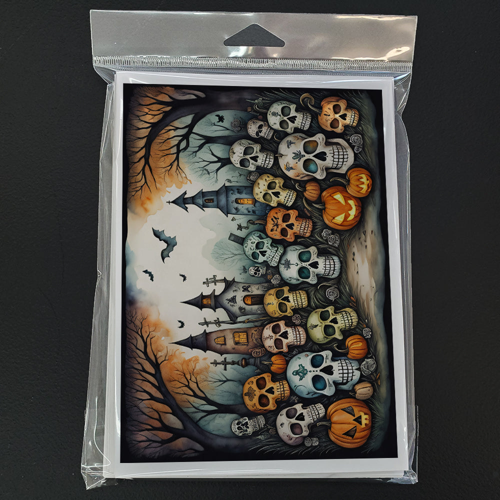 Calaveras Sugar Skulls Spooky Halloween Greeting Cards Pack of 8